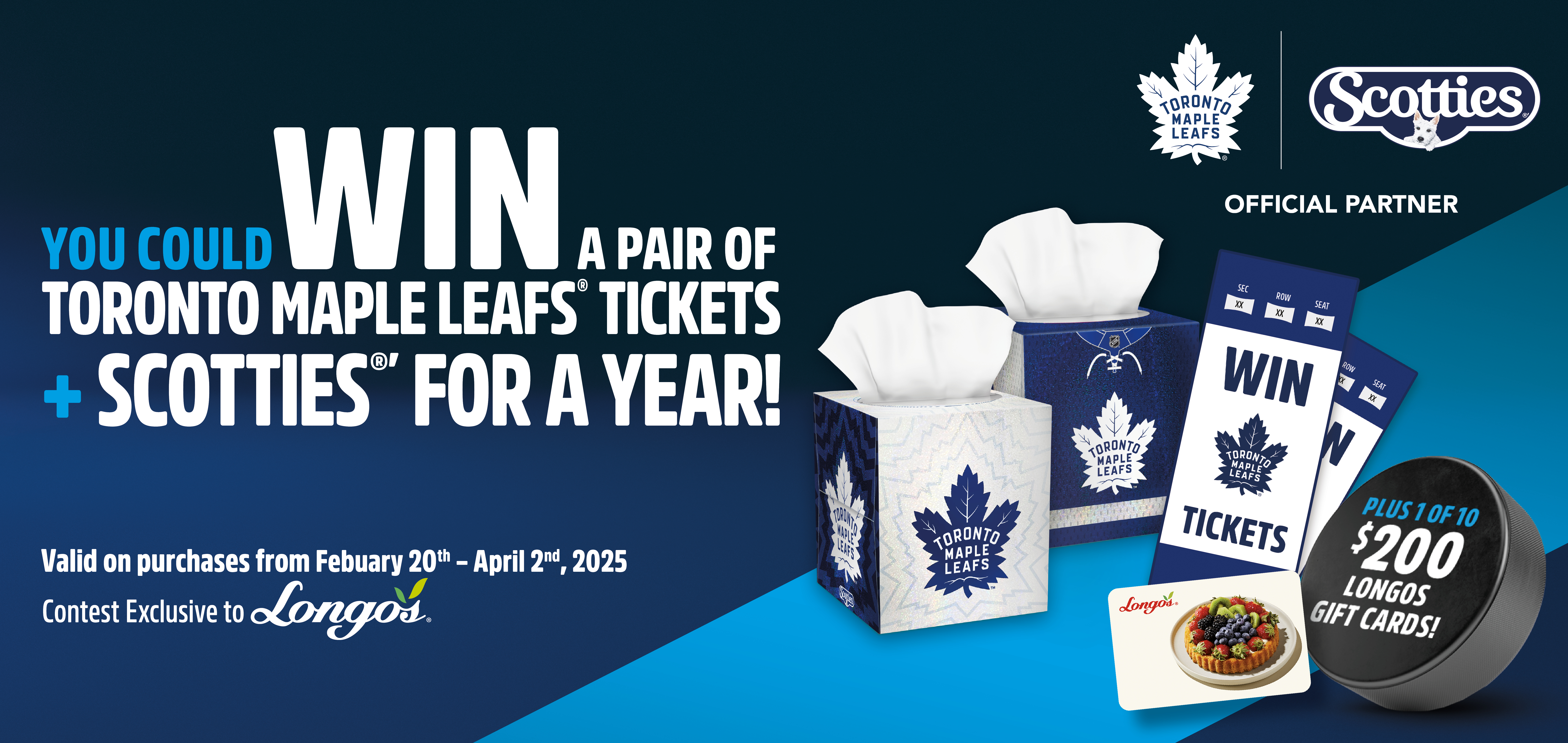 Toronto Maple Leafs Tickets and Scotties for a year. Contest from February 20th to April 2nd