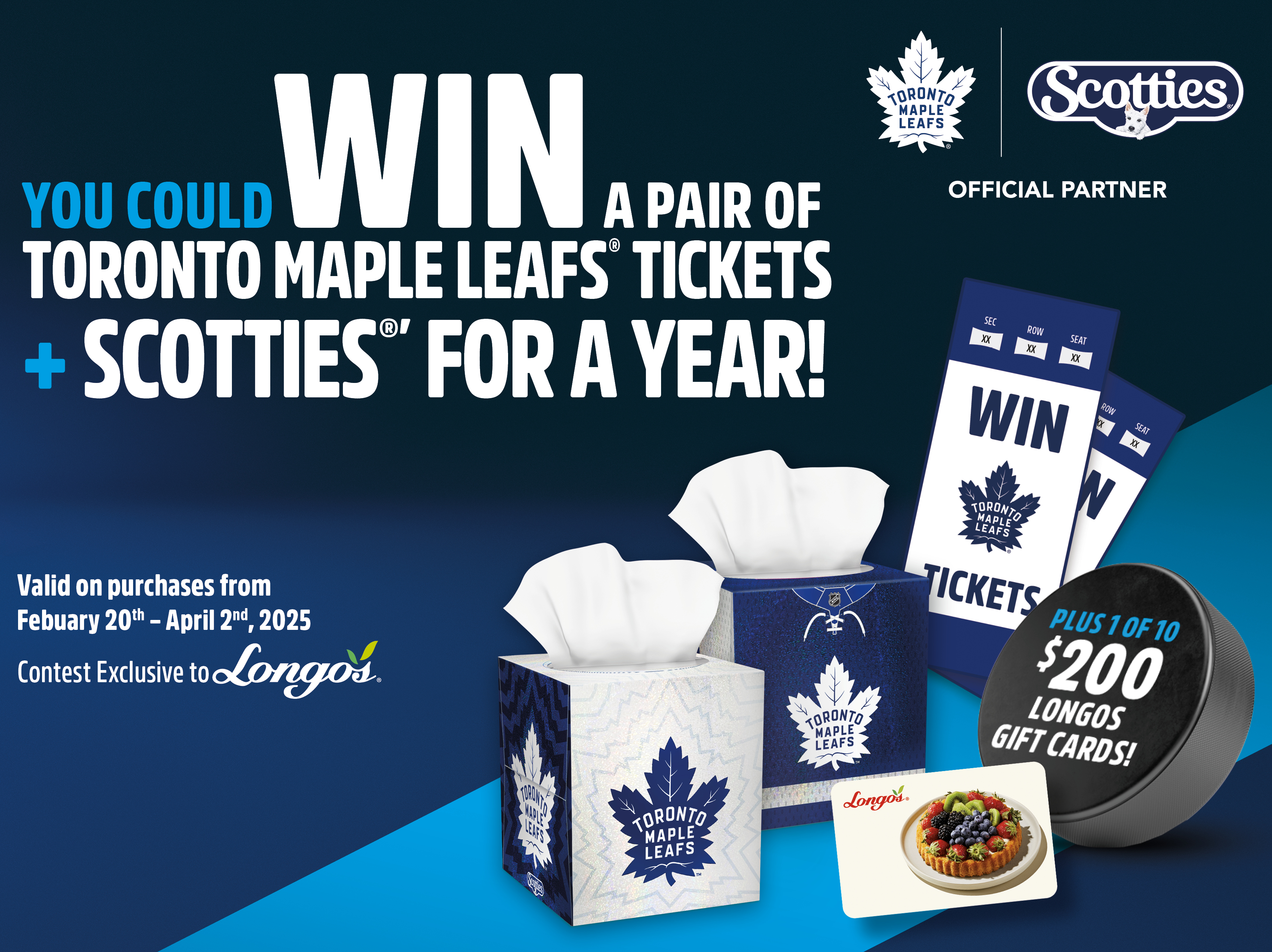 Toronto Maple Leafs Tickets and Scotties for a year. Contest from February 20th to April 2nd