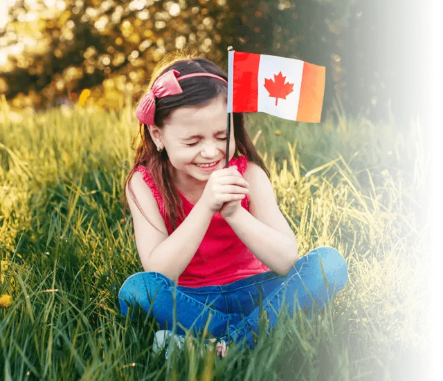 girl with flag