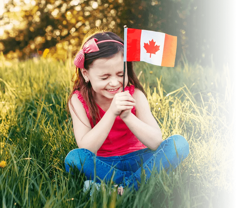 girl with flag