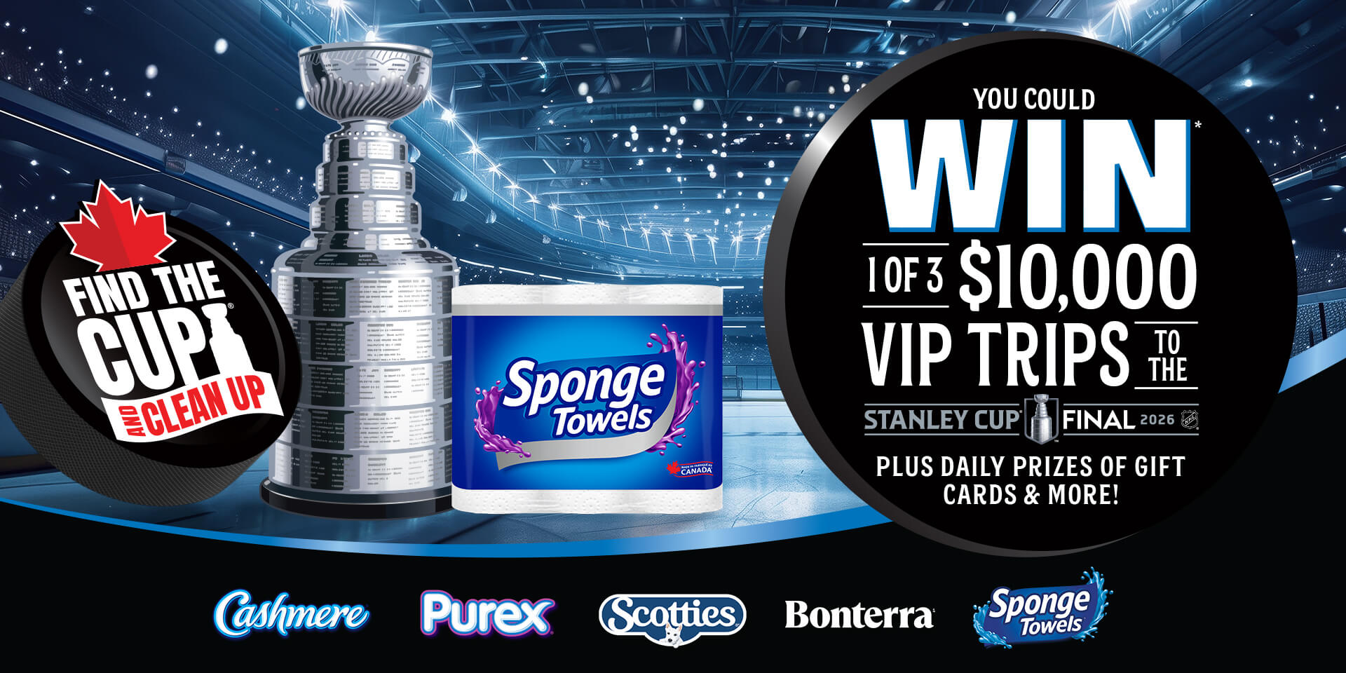 Find the cup and clean up you could win 1 of 3 $10,000 vip trips to the stanley cup® final 2026 plus daily prizes of gift cards & more