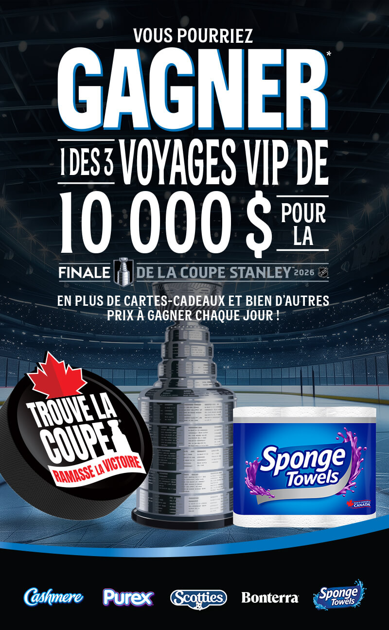 Trouvez la coupe pour tout rafler vous pourriez gagner* 1 des 3 voyages vip pour la finale de la coupe stanleymc 2026 en plus de cartes-cadeaux et d’autres prix à gagner chaque jour